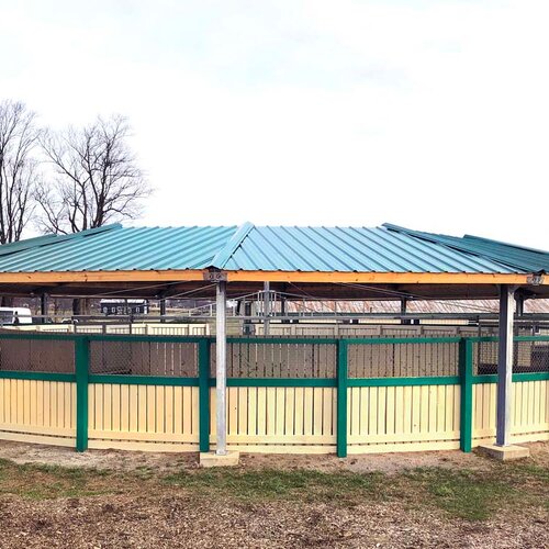60ft 6-Horse Partial Roof Ground-Mounted Walker - Lexington, KY